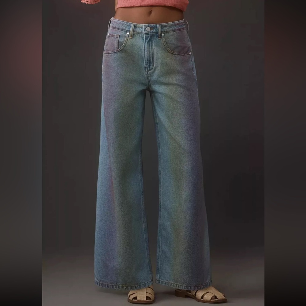 Anthropologie Pilcro The Skater Mid-Rise Wide-Leg Jean